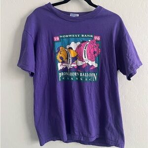 1996 purple vintage Norwest Bank Pronhorn Balloon Classic T-shirt